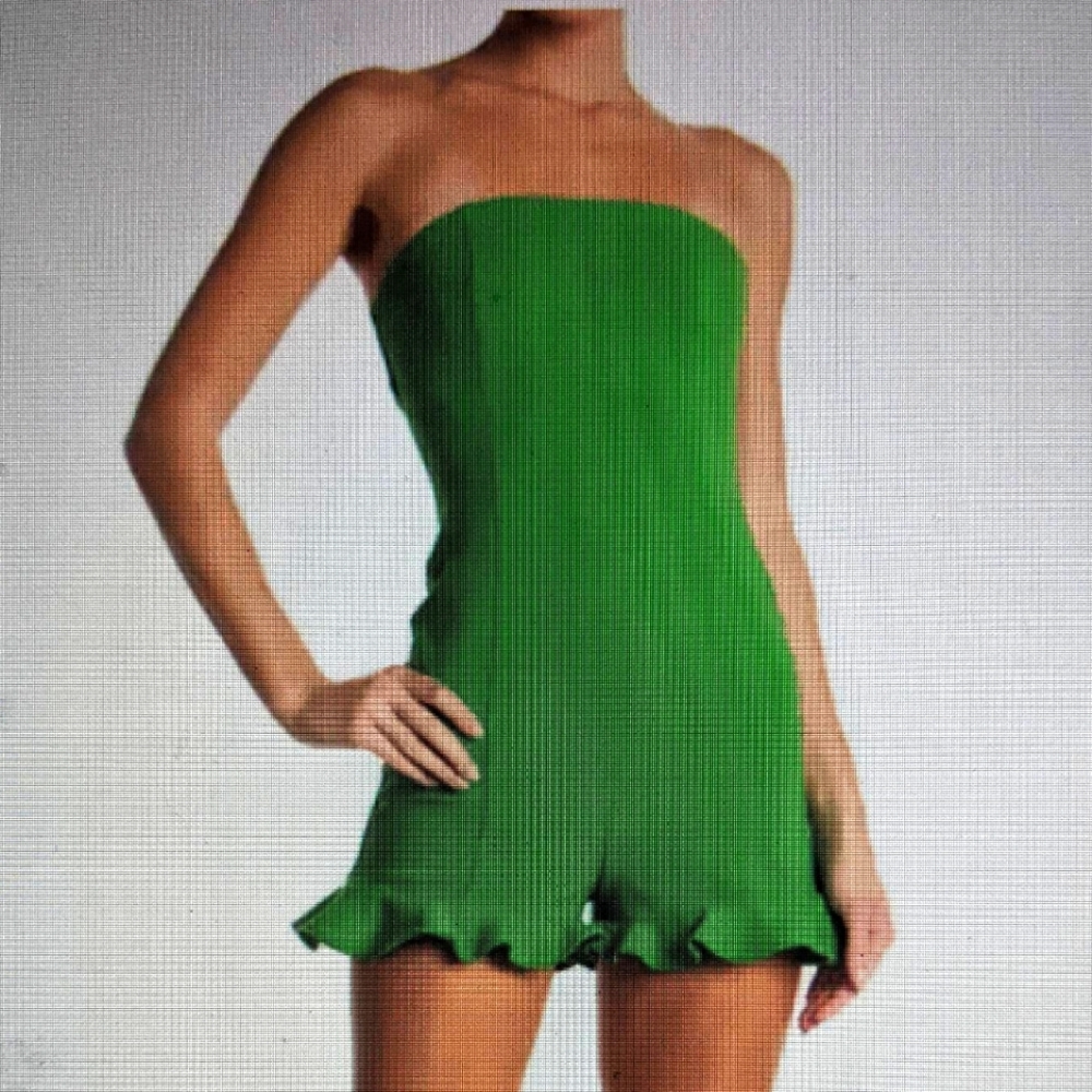 Likely Strapless Green Romper